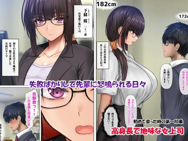 職場のデカい喪女上司と陰キャ部下はオタクセックスにハマっちゃう 画像1